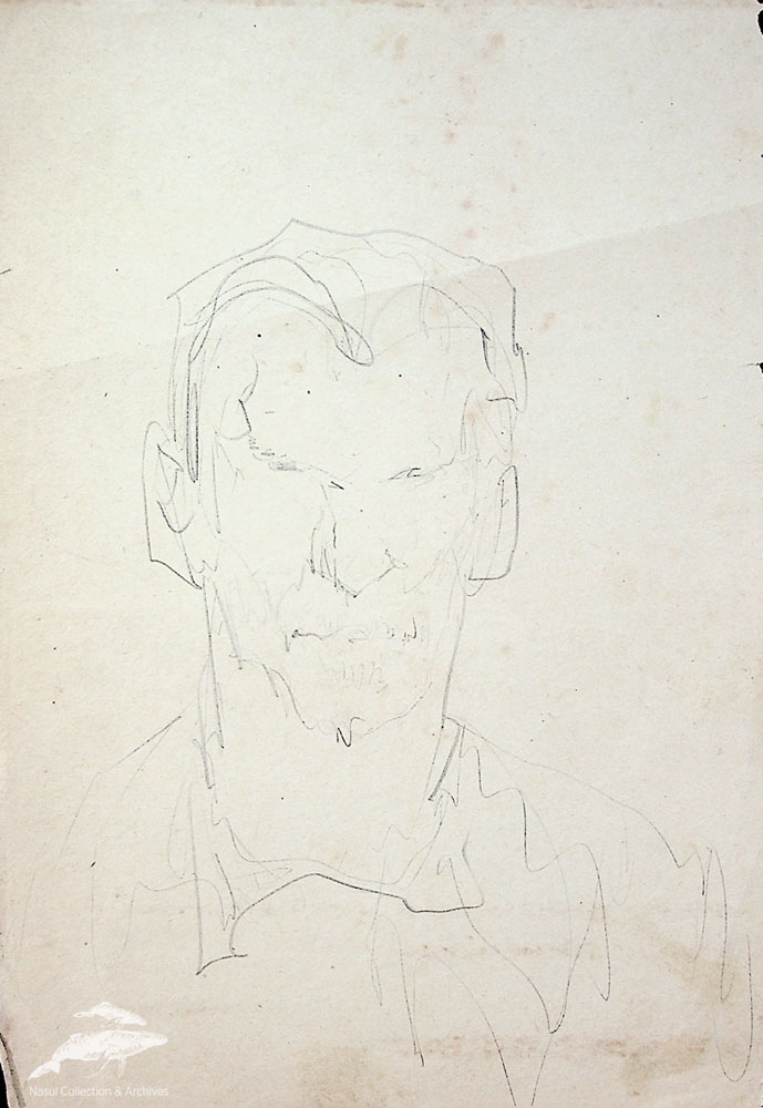 Gion Mihail, Portret de țăran, 24x16,5 cm