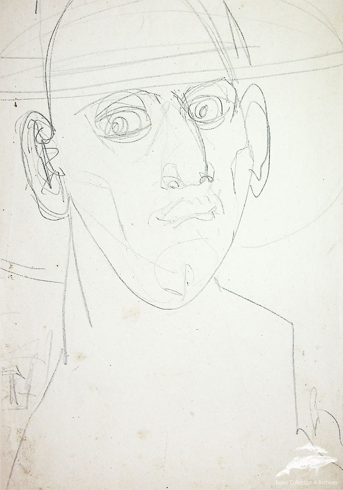Gion Mihail, Portret de țăran, 33x23 cm