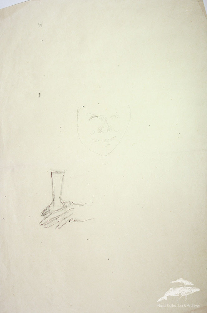Gion Mihail, Schiță de pahar, 41x36,5 cm
