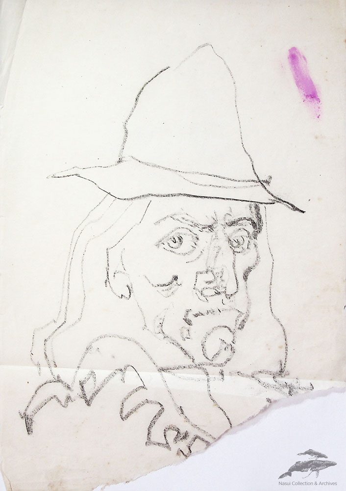 Gion Mihail, Schiță de portret țăran 2, 30x21 cm