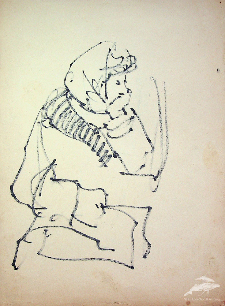 Gion Mihail, Schiţă femeie, 27,5x20 cm