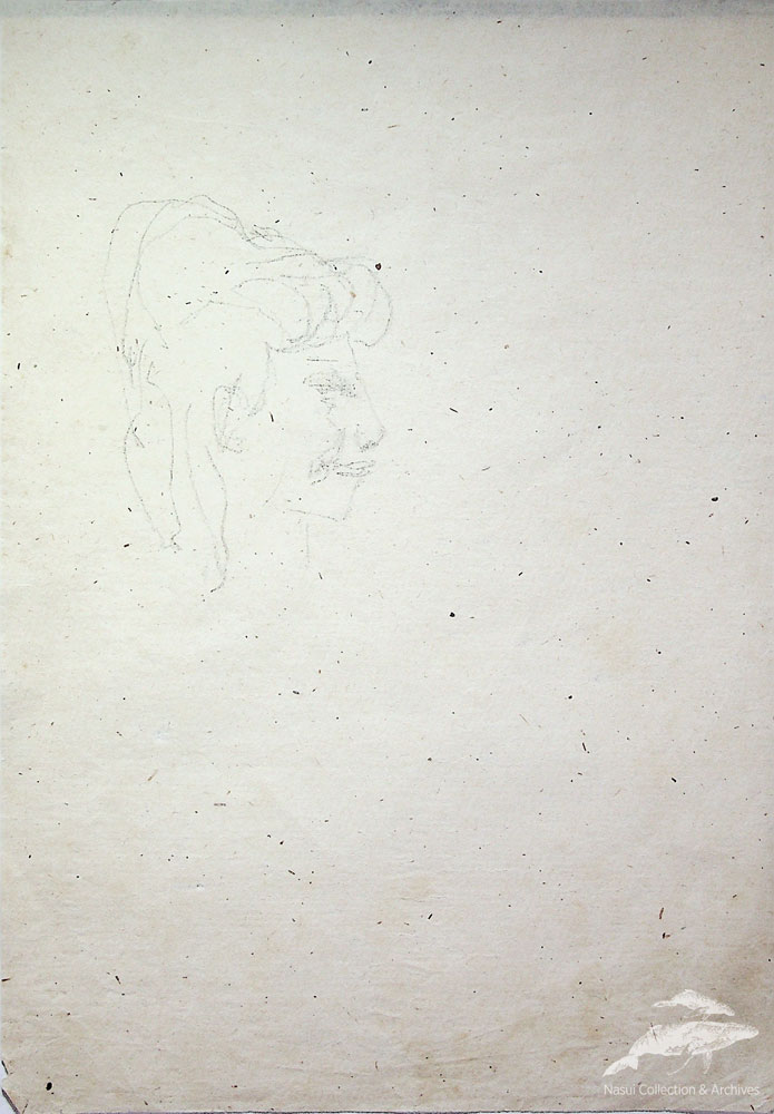 Gion Mihail, Schiţă portret de fată, 29,5x21 cm