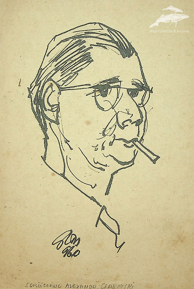 Gion Mihail, Scriitorul Alexandru Ceacovschi, 1960,  20,5x14 cm