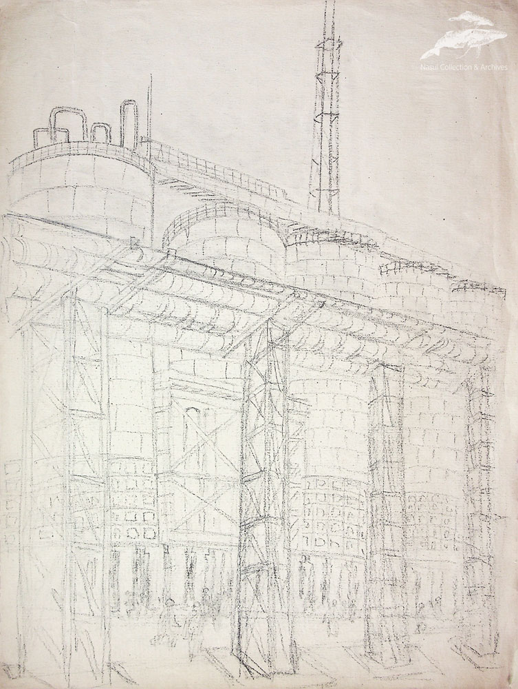 Gion Mihail, Uzină, 37x28 cm