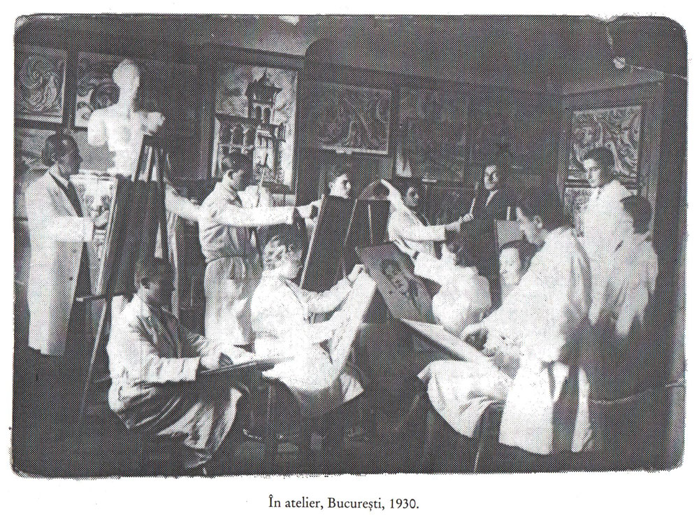 Vasile Dobrian în atelier, București, 1930